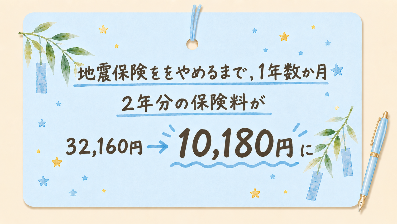 賃貸の家財保険を800万円から300万円に見直した記録のアイキャッチ